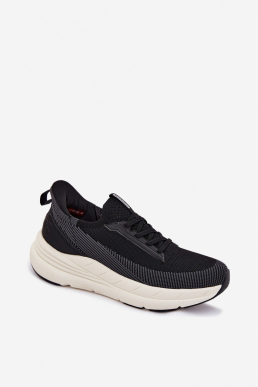 Zapatos deportivos para hombre tipo slip-on con plataforma Kobbo 102421 color negro