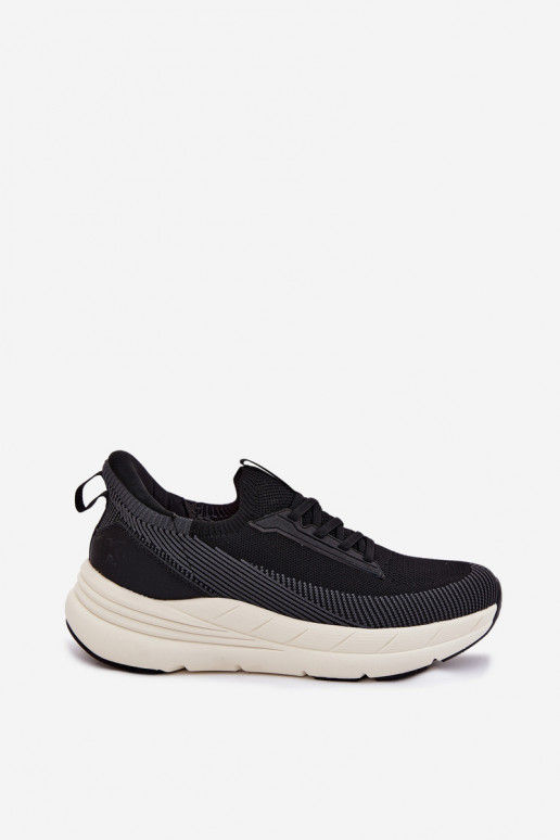 Zapatos deportivos para hombre tipo slip-on con plataforma Kobbo 102421 color negro