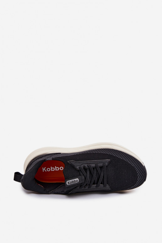 Zapatos deportivos para hombre tipo slip-on con plataforma Kobbo 102421 color negro