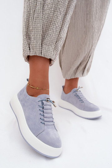 Zapatillas de plataforma azules de ante sintético Blushy 2