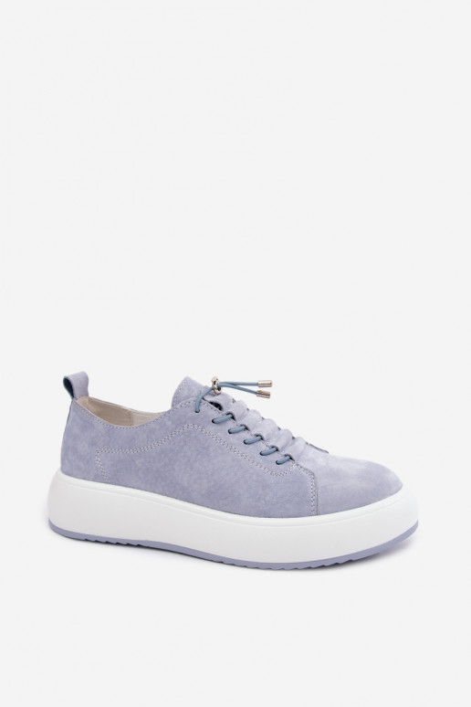 Zapatillas de plataforma azules de ante sintético Blushy