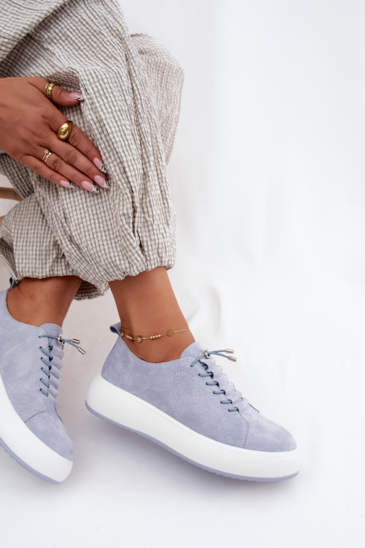 Zapatillas de plataforma azules de ante sintético Blushy