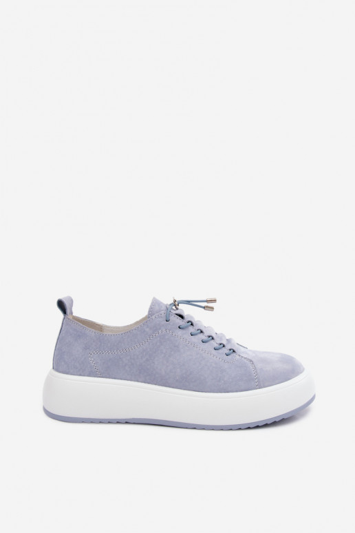 Zapatillas de plataforma azules de ante sintético Blushy