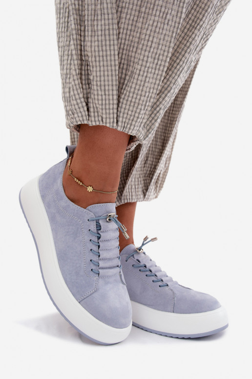 Zapatillas de plataforma azules de ante sintético Blushy