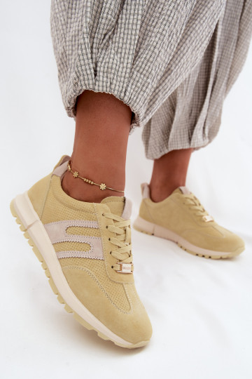 Zapatillas amarillas para mujer Lovey de ante sintético