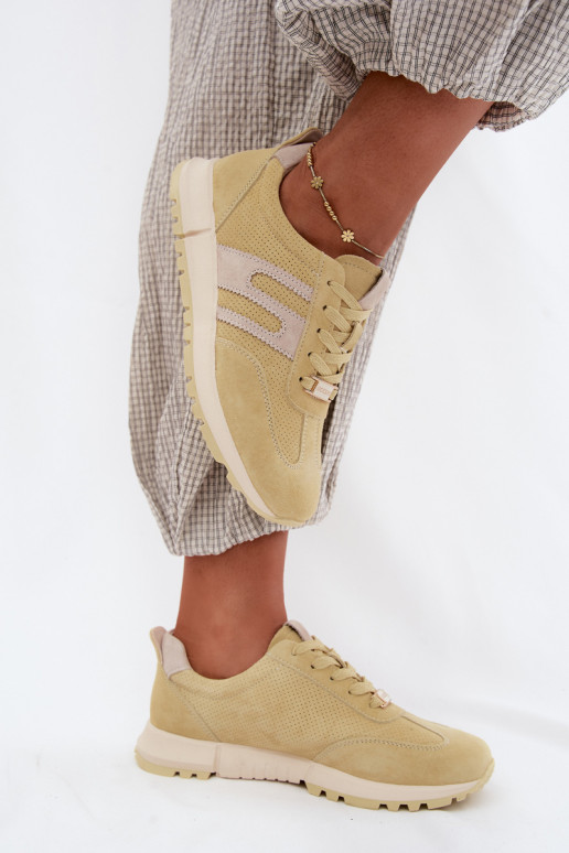 Zapatillas amarillas para mujer Lovey de ante sintético