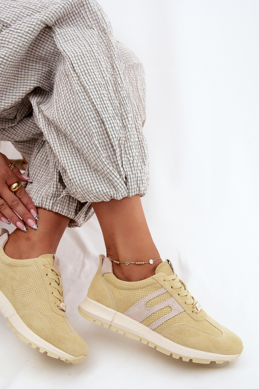Zapatillas amarillas para mujer Lovey de ante sintético