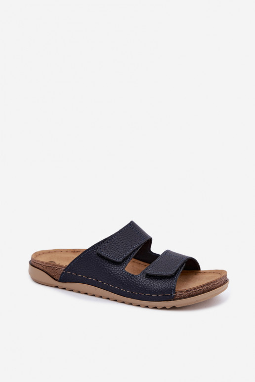 Zapatillas de cuero Femenino Inblu AA0005GU azul oscuro