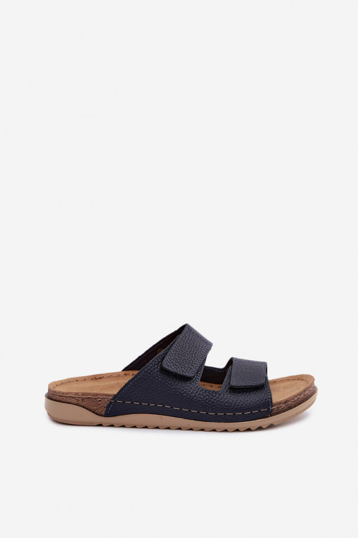 Zapatillas de cuero Femenino Inblu AA0005GU azul oscuro