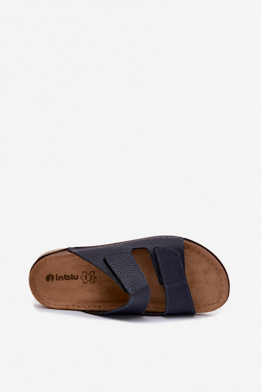 Zapatillas de cuero Femenino Inblu AA0005GU azul oscuro