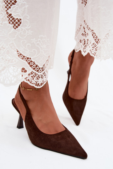 Sandalias de mujer con tacones finos de ante sintético Saria