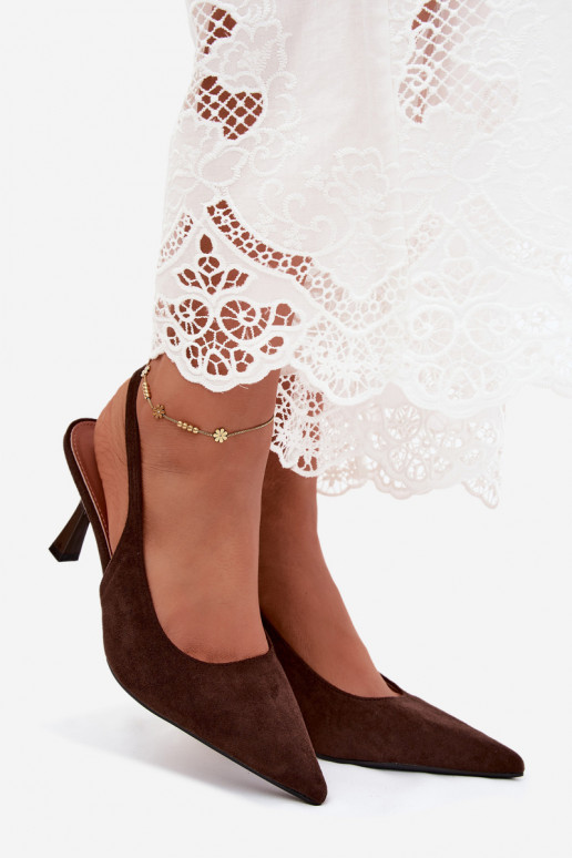 Sandalias de mujer con tacones finos de ante sintético Saria