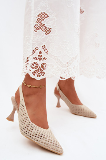 con elementos calados  Sandalias de tacón Typu Klepsydra beige Cherryla 2