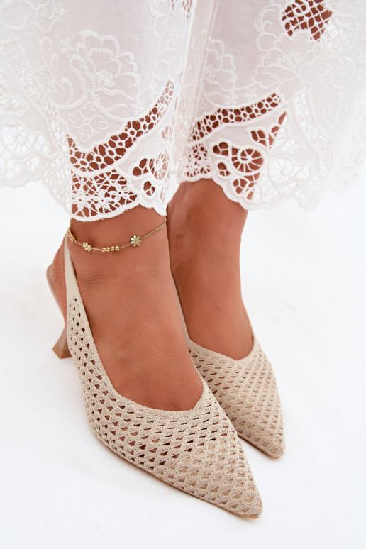 con elementos calados  Sandalias de tacón Typu Klepsydra beige Cherryla