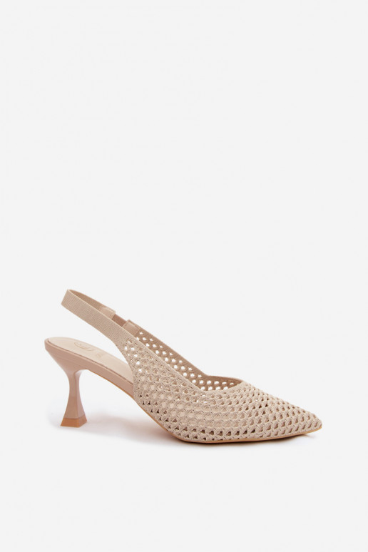 con elementos calados  Sandalias de tacón Typu Klepsydra beige Cherryla