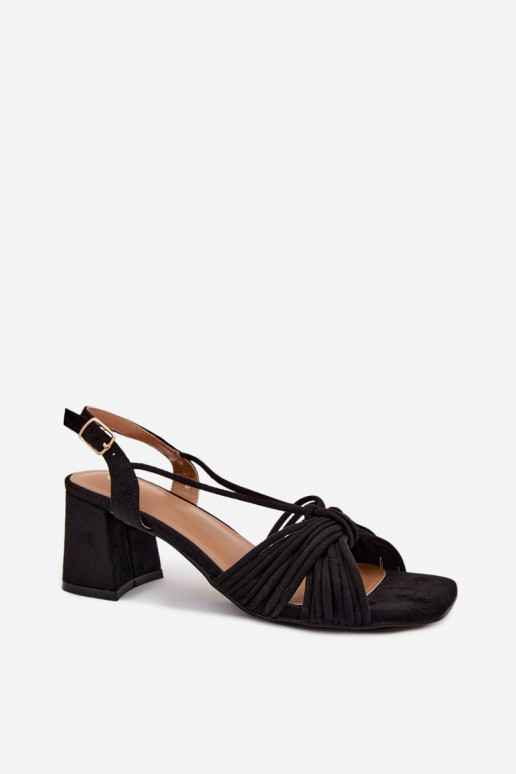 Sandalias de mujer con tiras y tacones en color negro Taffina