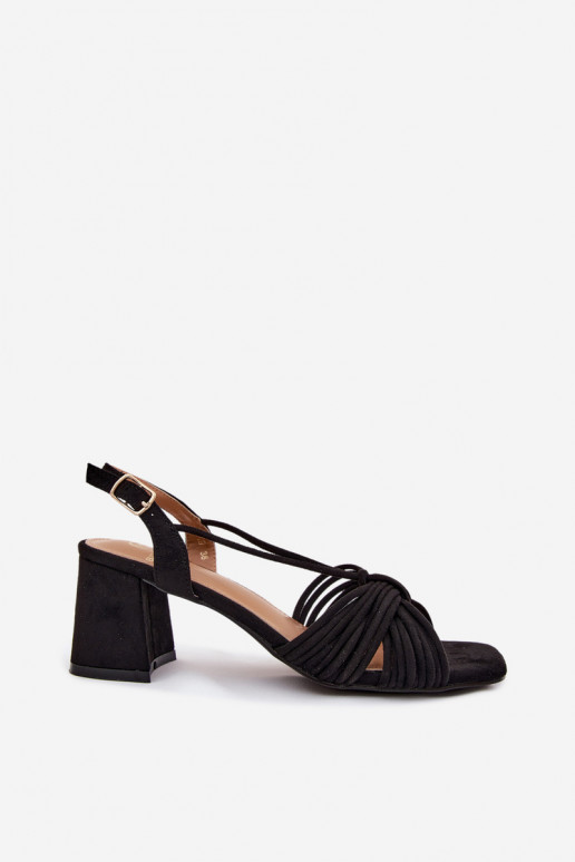 Sandalias de mujer con tiras y tacones en color negro Taffina
