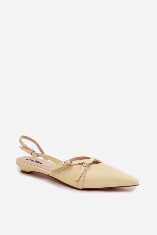 Sandalias de mujer con tiras de cuero sintético en color amarillo Glamira
