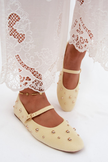 Bailarinas con decoración y tirantes en amarillo Cuddly 2