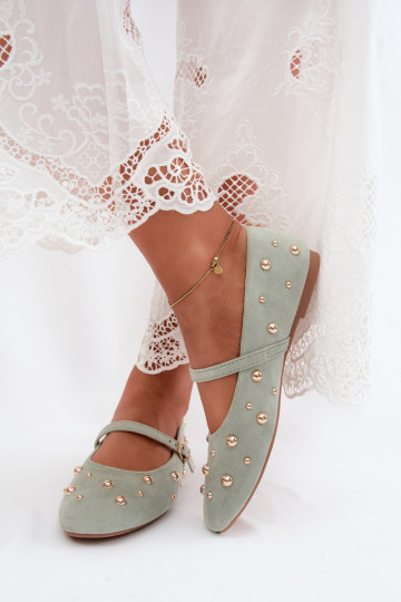 Bailarinas con decoración y tirantes en menta Cuddly 2