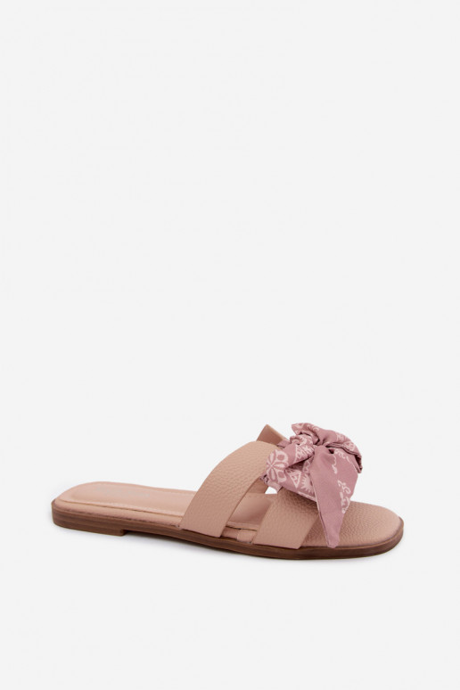 zapatillas de mujer con tacones anchos con cintas Nude Caprissa