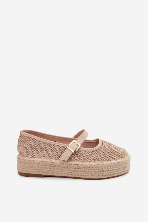 Espadrilles color arena con correas en una plataforma Coastina