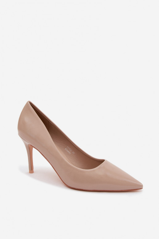 Zapatos de tacón alto color arena de cuero sintético con efecto brillante Tropessa