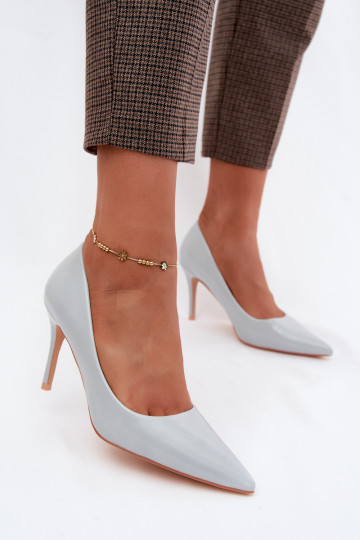 Zapatos de tacón alto azules de cuero sintético con efecto brillante Tropessa 2