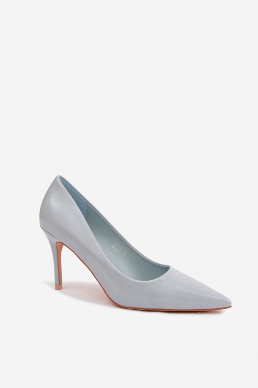 Zapatos de tacón alto azules de cuero sintético con efecto brillante Tropessa