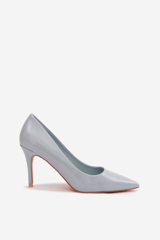 Zapatos de tacón alto azules de cuero sintético con efecto brillante Tropessa