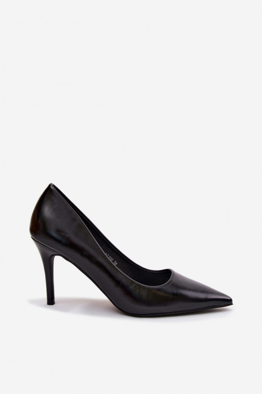 Zapatos de tacón negros lacados de cuero sintético Tropessa