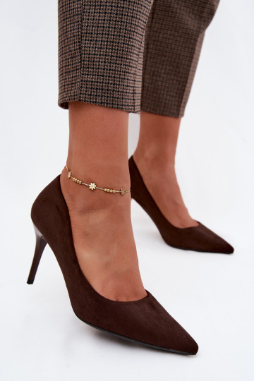 Zapatos de tacón color chocolate de ante sintético Tropessa 2