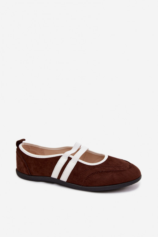 Bailarinas deportivas color chocolate con tiras elásticas Donatella