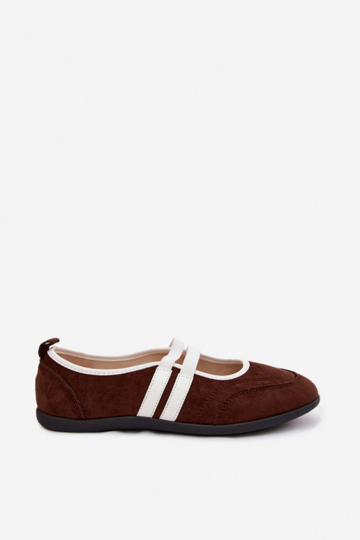 Bailarinas deportivas color chocolate con tiras elásticas Donatella