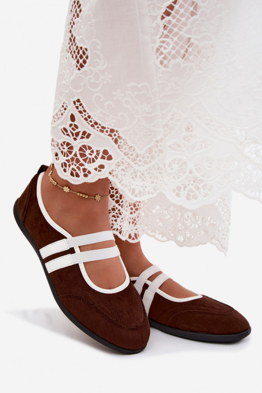 Bailarinas deportivas color chocolate con tiras elásticas Donatella