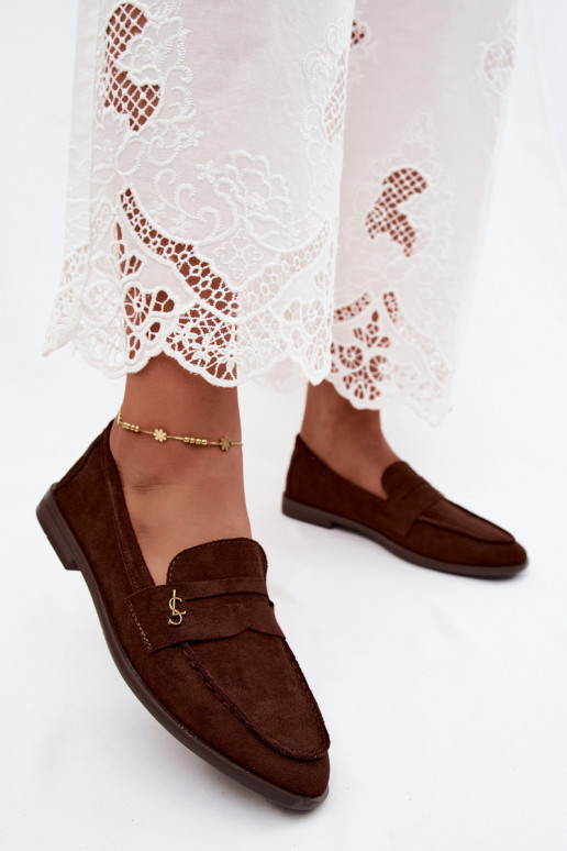 Mocasines de mujer color chocolate de ante sintético Prestelle