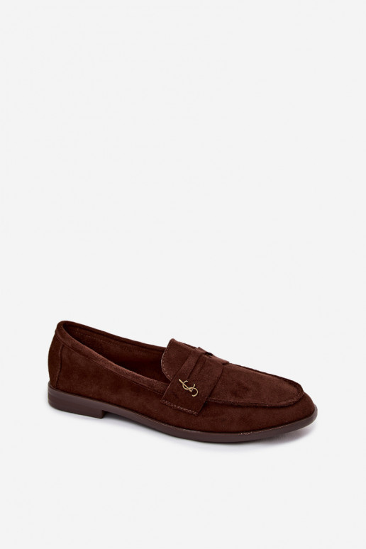 Mocasines de mujer color chocolate de ante sintético Prestelle