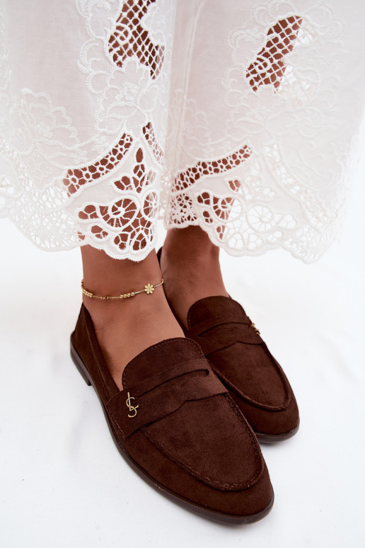 Mocasines de mujer color chocolate de ante sintético Prestelle