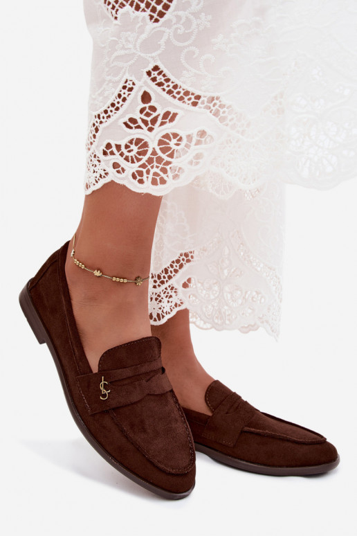 Mocasines de mujer color chocolate de ante sintético Prestelle