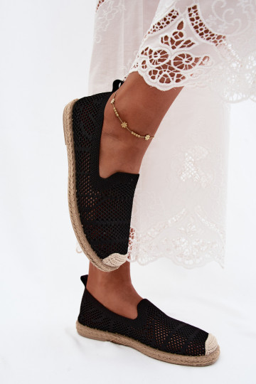 Espadrilles negras de encaje Candessa