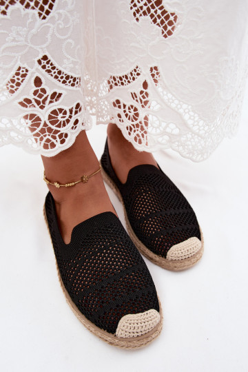 Espadrilles negras de encaje Candessa 2