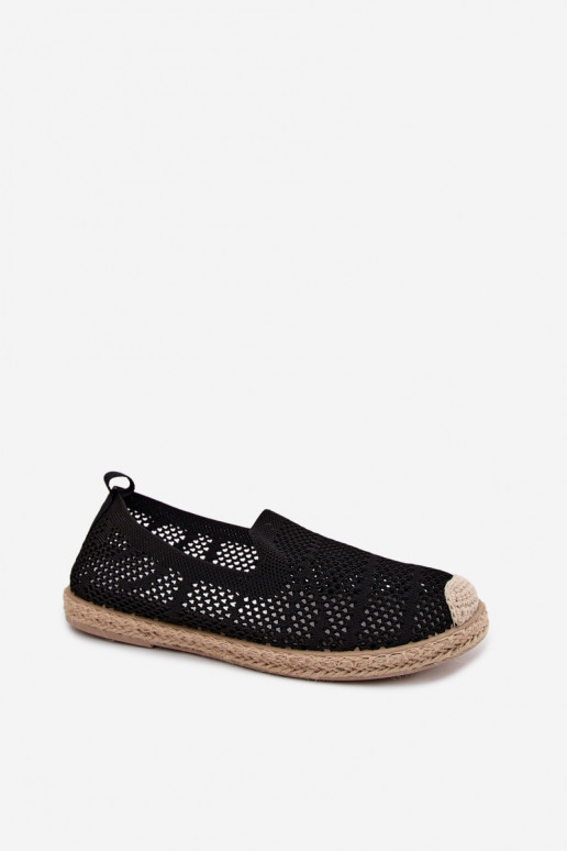 Espadrilles negras de encaje Candessa