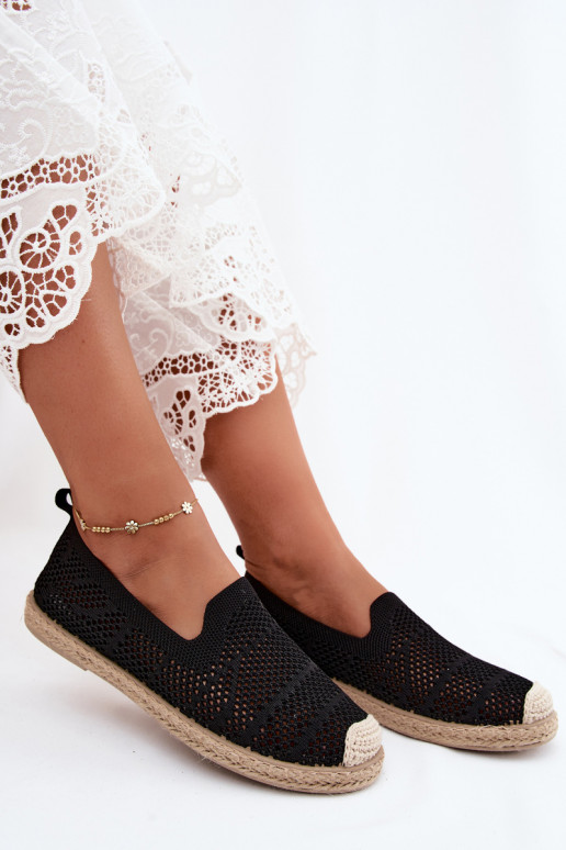 Espadrilles negras de encaje Candessa