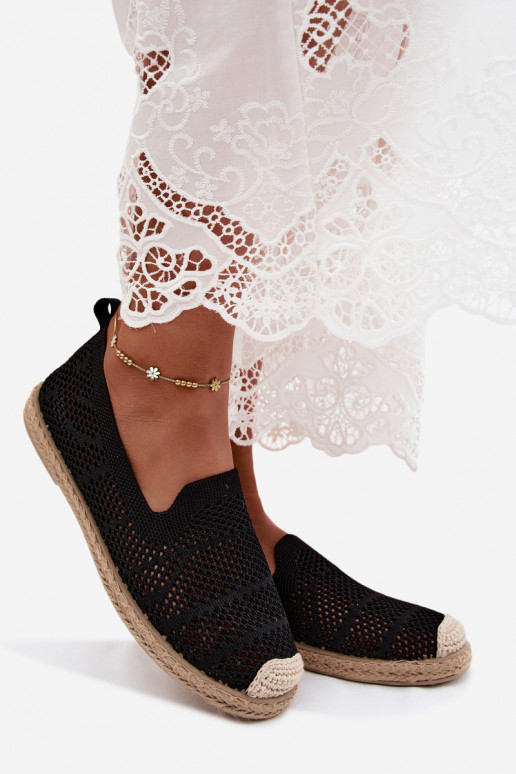 Espadrilles negras de encaje Candessa