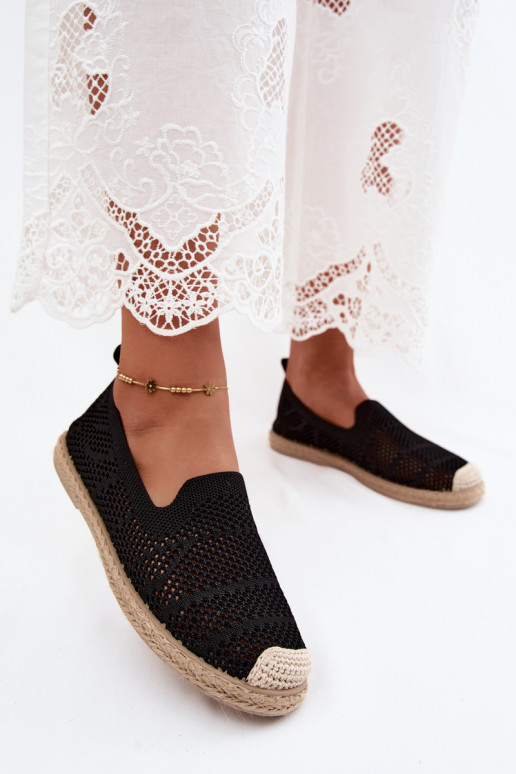 Espadrilles negras de encaje Candessa