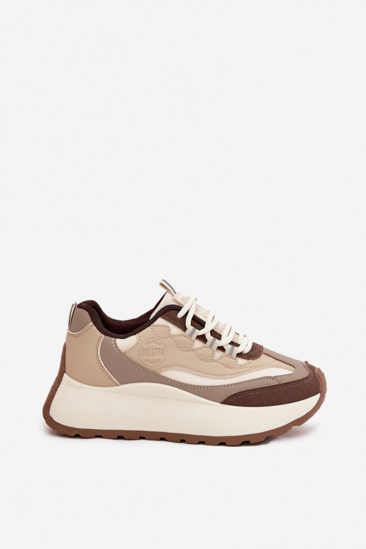 Zapatillas de mujer color arena con plataforma Big Star SS274002 HI-POLY SYSTEM