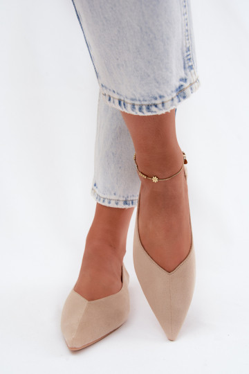 Bailarinas beige de punta en ante sintético Corabella 2