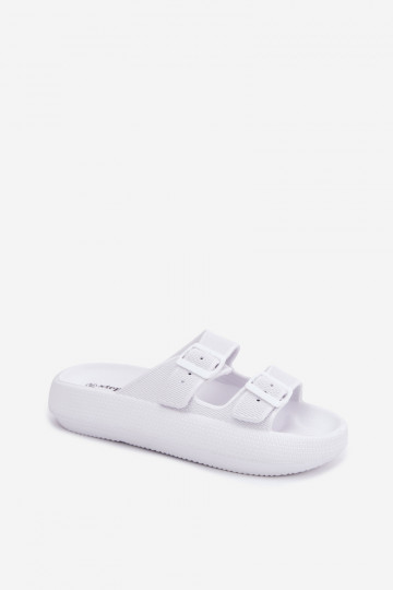 Zapatillas de mujer con espuma y tiras blancas Sharmen