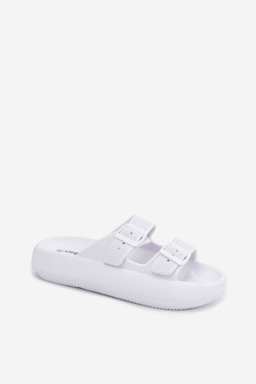 Zapatillas de mujer con espuma y tiras blancas Sharmen