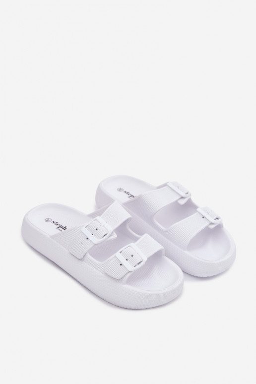 Zapatillas de mujer con espuma y tiras blancas Sharmen
